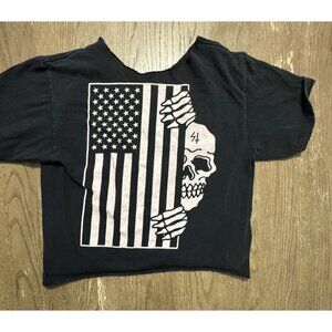 Sketchy Lurking Class T shirt Medium Cotton Flag Skeleton Goth Emo Skater Y2k